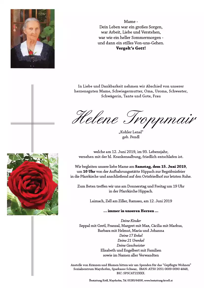 Parte von Helene Troppmair